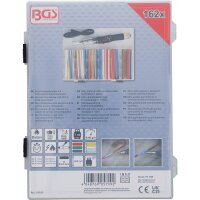 BGS Mini-Heißgasbrenner mit Schrumpfschlauch-Sortiment | farbig | mit Piezo-Zündung | 162-tlg.