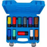 BGS Kraft-Schoneinsatz-Satz | Antrieb Innenvierkant 12,5 mm (1/2") | SW 15 - 27 mm und Spezial-Radschrauben | 11-tlg.