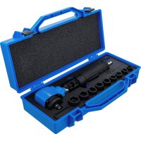 BGS Druckluft-Schlagschrauber | abgewinkelt & Kraft-Steckschlüssel-Satz | 12,5 mm (1/2") | 650 Nm | 10-tlg.