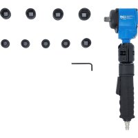 BGS Druckluft-Schlagschrauber | abgewinkelt & Kraft-Steckschlüssel-Satz | 12,5 mm (1/2") | 650 Nm | 10-tlg.