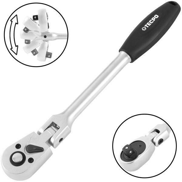 TECPO Gelenkknarre 3/8" Ratsche flexibel mit Schnellverschluss