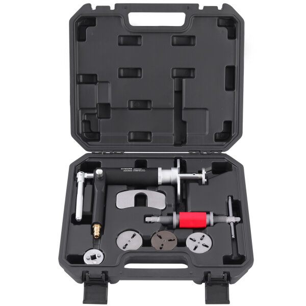 TECPO Druckluft Bremskolbenrücksteller Set 8-tlg. | Universal Bremskolben Werkzeug | verstellbare Adapter 2-Pin 3-Pin 4-Pin | 3/8"