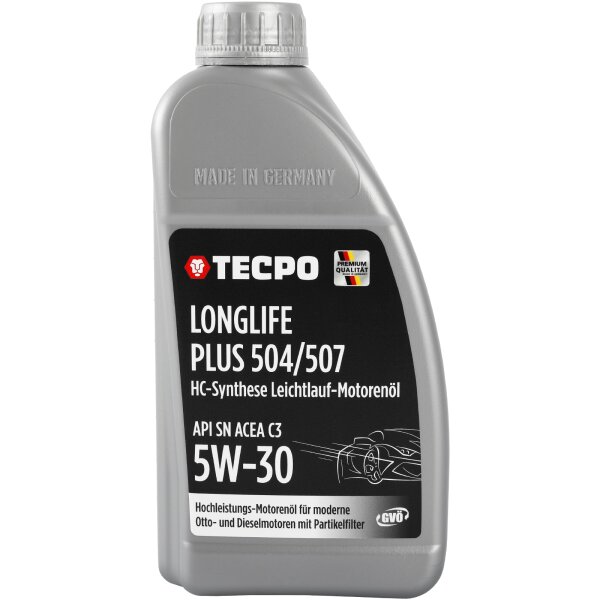 1L TECPO 5W-30 LONGLIFE PLUS MOTORÖL für VW 504.00 507.00 MB 229.31 229.51 BMW LL-04 C30