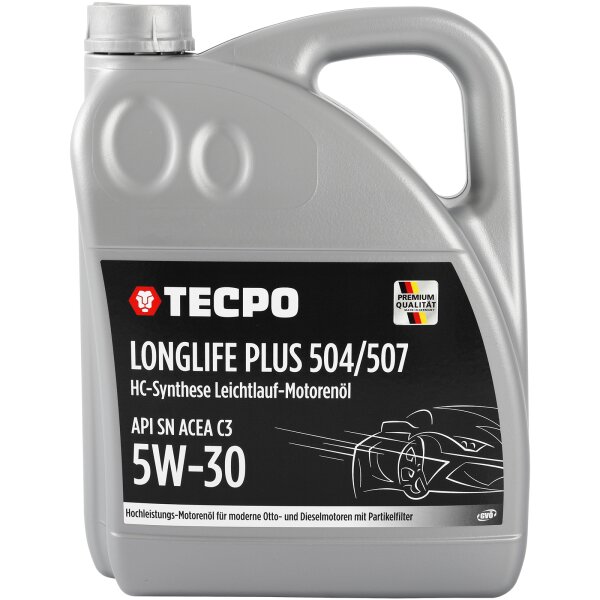 5L TECPO 5W-30 LONGLIFE PLUS MOTORÖL für VW 504.00 507.00 MB 229.31 229.51 BMW LL-04 C30