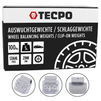 TECPO Auswuchtgewichte - Schlaggewichte 5g Zink für...