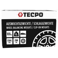 TECPO Auswuchtgewichte - Schlaggewichte 10g Zink für Stahlfelgen, 100-tlg.