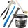 TECPO Reifenmontagepaste schwarz 5 kg + Pinsel + Auswuchtzange + Einziehwerkzeug + Schaber