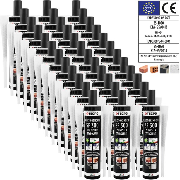 36x TECPO Injektionsmörtel SF 300 Verbundmörtel Montagemörtel 300ml