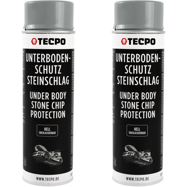 2x TECPO Unterbodenschutz überlackierbar hell, 500 ml