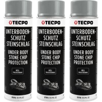 3x TECPO Unterbodenschutz überlackierbar hell, 500 ml