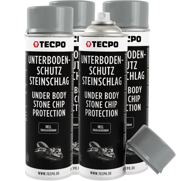 4x TECPO Unterbodenschutz überlackierbar hell, 500 ml
