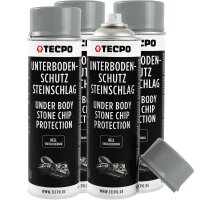 4x TECPO Unterbodenschutz überlackierbar hell, 500 ml