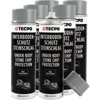 6x TECPO Unterbodenschutz überlackierbar hell, 500 ml