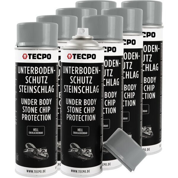 8x TECPO Unterbodenschutz überlackierbar hell, 500 ml