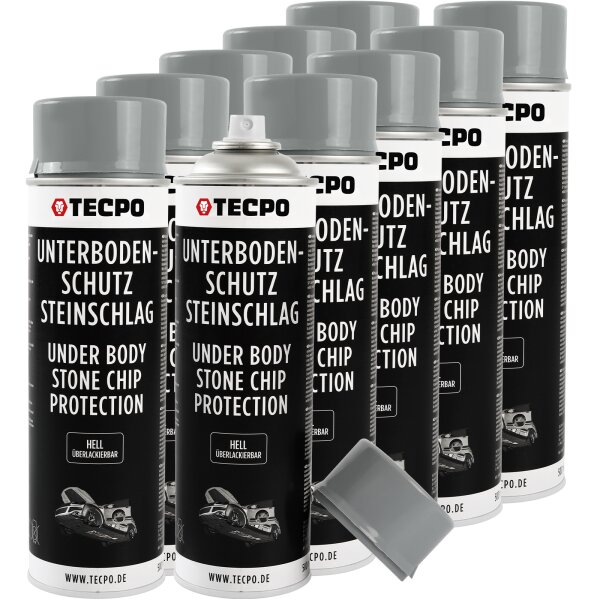 10x TECPO Unterbodenschutz überlackierbar hell, 500 ml