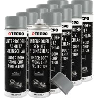 10x TECPO Unterbodenschutz überlackierbar hell, 500 ml