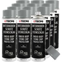 12x TECPO Unterbodenschutz überlackierbar hell, 500 ml