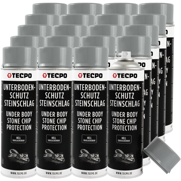 20x TECPO Unterbodenschutz überlackierbar hell, 500 ml