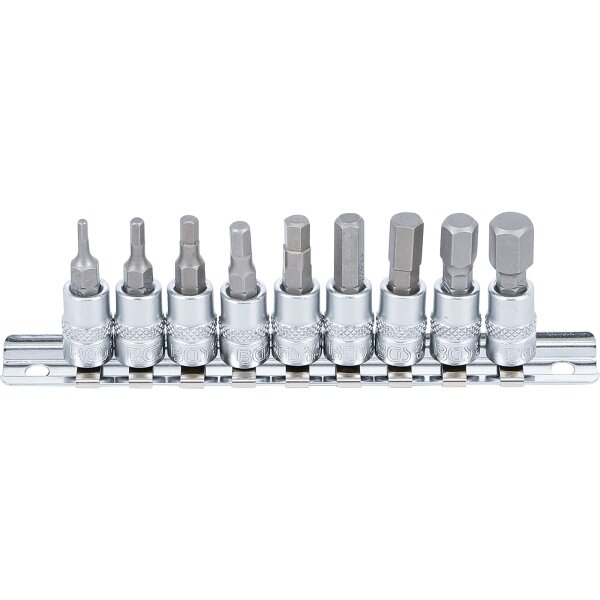 BGS Bit-Einsatz-Satz | Antriebe Innenvierkant 6,3 mm (1/4") | Innensechskant 3/32" - 3/8" | Zollgrößen | 9-tlg.