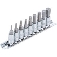 BGS Bit-Einsatz-Satz | Antriebe Innenvierkant 6,3 mm (1/4") | Innensechskant 3/32" - 3/8" | Zollgrößen | 9-tlg.