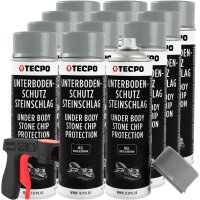 12x TECPO Unterbodenschutz überlackierbar hell, 500...
