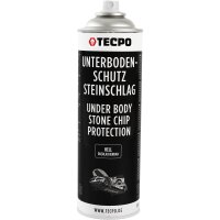 12x TECPO Unterbodenschutz überlackierbar hell, 500 ml + Pistolengriff