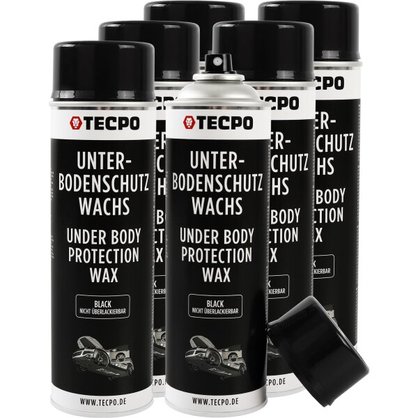 6x TECPO Unterbodenschutz überlackierbar schwarz, 500 ml