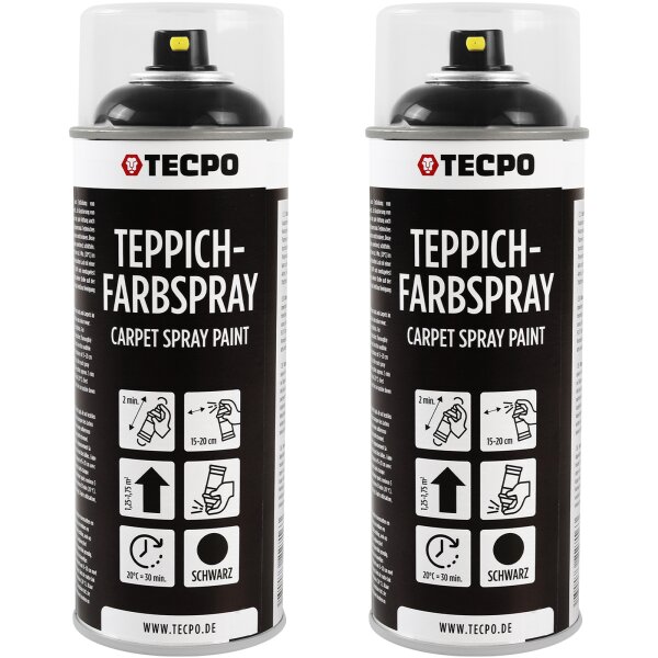 2x TECPO 1K Farbspray Schwarz Teppich / Fußmatten, 400 ml