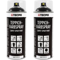 2x TECPO 1K Farbspray Schwarz Teppich / Fußmatten,...