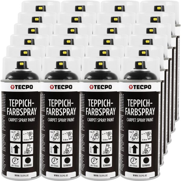 24x TECPO 1K Farbspray Schwarz Teppich / Fußmatten, 400 ml