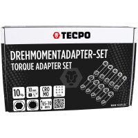 TECPO Drehmomentadapter-Set mit 12-Kant Ringschlüssel-Adapter 3/8" 10-tlg.
