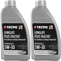 2L TECPO 5W-30 LONGLIFE PLUS MOTORÖL für VW...