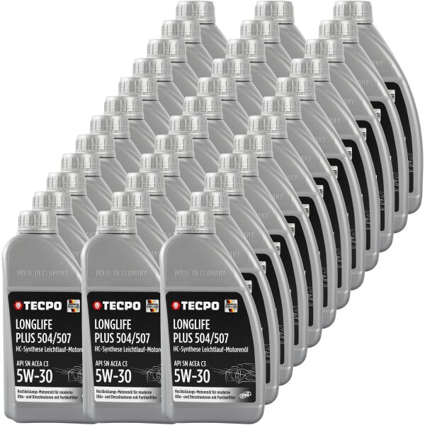 36L TECPO 5W-30 LONGLIFE PLUS MOTORÖL für VW 504.00 507.00 MB 229.31 229.51 BMW LL-04 C30