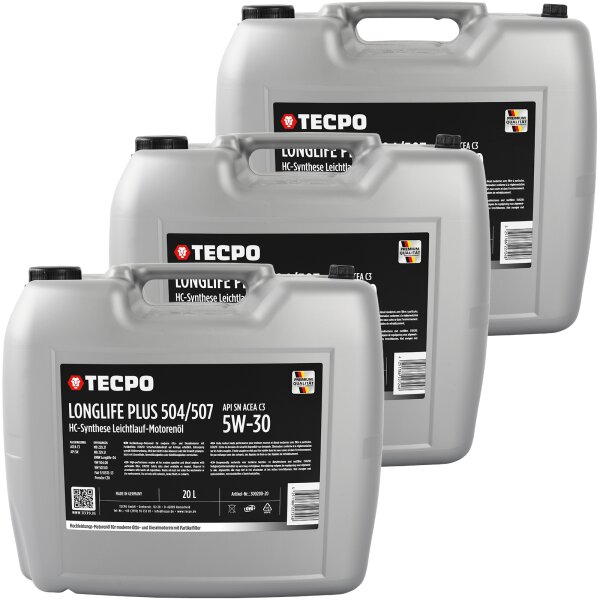 60L TECPO 5W-30 LONGLIFE PLUS MOTORÖL für VW 504.00 507.00 MB 229.31 229.51 BMW LL-04 C30