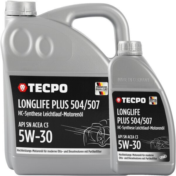 6L TECPO 5W-30 LONGLIFE PLUS MOTORÖL für VW 504.00 507.00 MB 229.31 229.51 BMW LL-04 C30