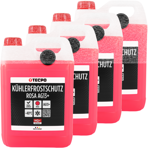 4x TECPO Kühlerfrostschutz Kühlmittel AG13+ rosa (-40 C°) Antifreeze 5L