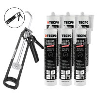 TECPO Scheibenkleber MS-Polymer 6x 290 ml + Skelett Kartuschenpresse