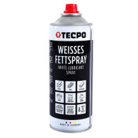 TECPO Weisses Fettspray Sprühfett White Grease 12x 400 ml Hochleistungs-Schmierfett mit starker Kriechwirkung und Korrosionsschutz + Sprühpistole
