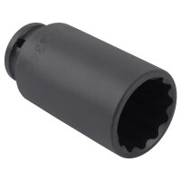 TECPO Kraft-Steckschlüssel-Einsatz 1/2" SW 34mm Zwölfkant, tief Antrieb Innenvierkant 12,5 mm