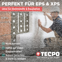 1x TECPO Universal Montagekleber Ultra FIX Power Baukleber 480g Weiß + Kartuschenpresse