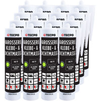 12x TECPO Karosserie Klebe & Dichtmasse KKD 701 Schwarz, 414g MS-Polymer 1K-Dichtstoff