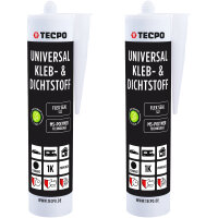 2x TECPO Universal Klebe- und Dichtstoff FLEX SEAL 522 SCHWARZ 1K MS-Polymer UV-stabil und witterungsbeständig