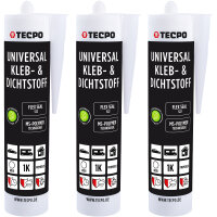 3x TECPO KLEBE UND DICHTSTOFF UNIVERSAL FLEX SEAL 522 WEIß 1K MS POLYMER 480g