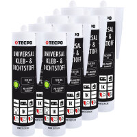8x TECPO KLEBE UND DICHTSTOFF UNIVERSAL FLEX SEAL 522 WEIß 1K MS POLYMER 480g