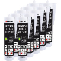 10x TECPO KLEBE UND DICHTSTOFF UNIVERSAL FLEX SEAL 522 WEIß 1K MS POLYMER 480g