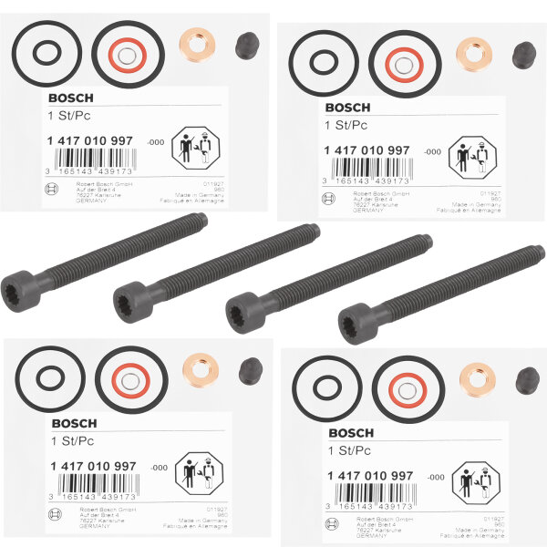4x BOSCH Pumpe-Düse Reparatur Satz mit Justierschrauben