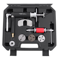 TECPO Druckluft Bremskolbenrücksteller Set 8-tlg. Universal Bremskolben Werkzeug + 12x TECPO Bremsenreiniger Universal Reiniger, 500 ml