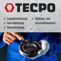 TECPO Universal Mehrzweckfett EP2, 500g + Zweihand-Kartuschen Fettpresse 2in1 PROFI-Ausführung 500g für Schraubkartuschen / Fett Mehrzweckfett