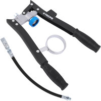 2x TECPO Universal Mehrzweckfett EP2, 500g + Zweihand-Kartuschen Fettpresse 2in1 PROFI-Ausführung 500g für Schraubkartuschen / Fett Mehrzweckfett