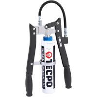 4x TECPO Universal Mehrzweckfett EP2, 500g + Zweihand-Kartuschen Fettpresse 2in1 PROFI-Ausführung 500g für Schraubkartuschen / Fett Mehrzweckfett